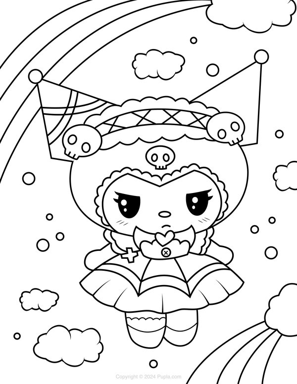 Arco Iris Kuromi coloring page for children
