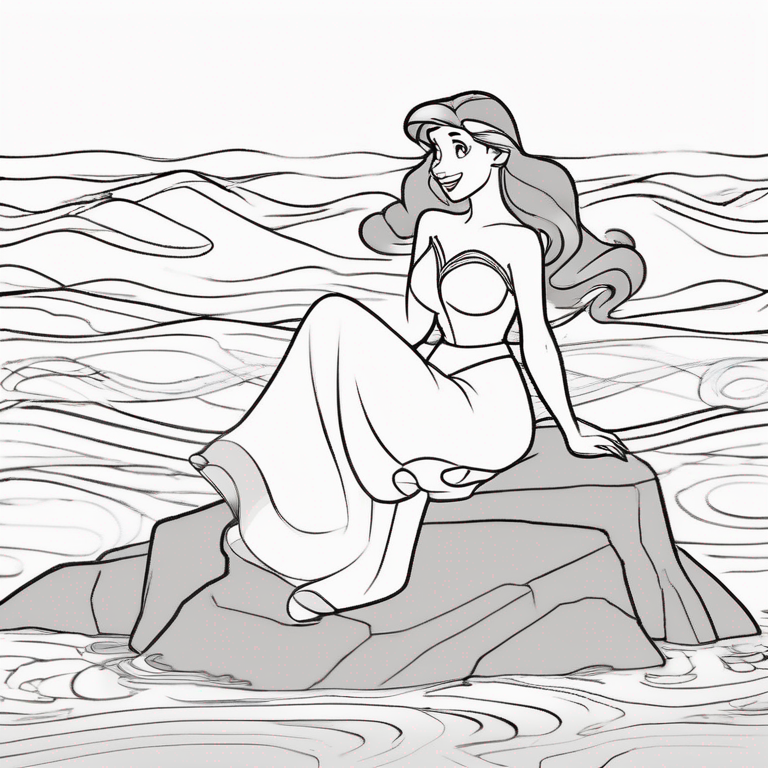 Ariel coloring page for children