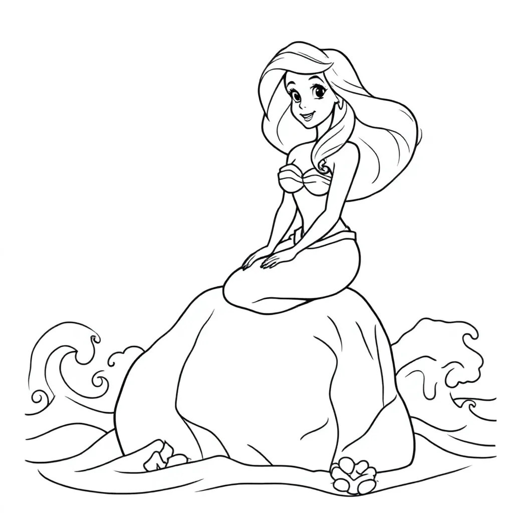 Ariel coloring page for children