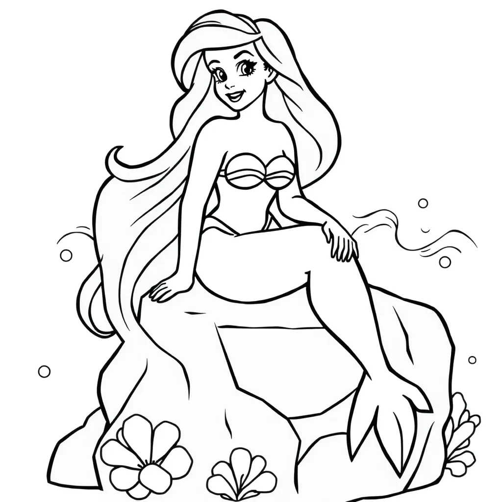 Ariel coloring page for children