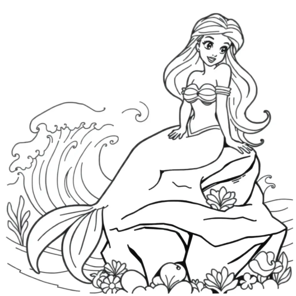 Ariel coloring page for children