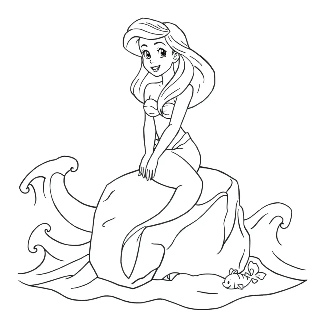 Ariel coloring page for children