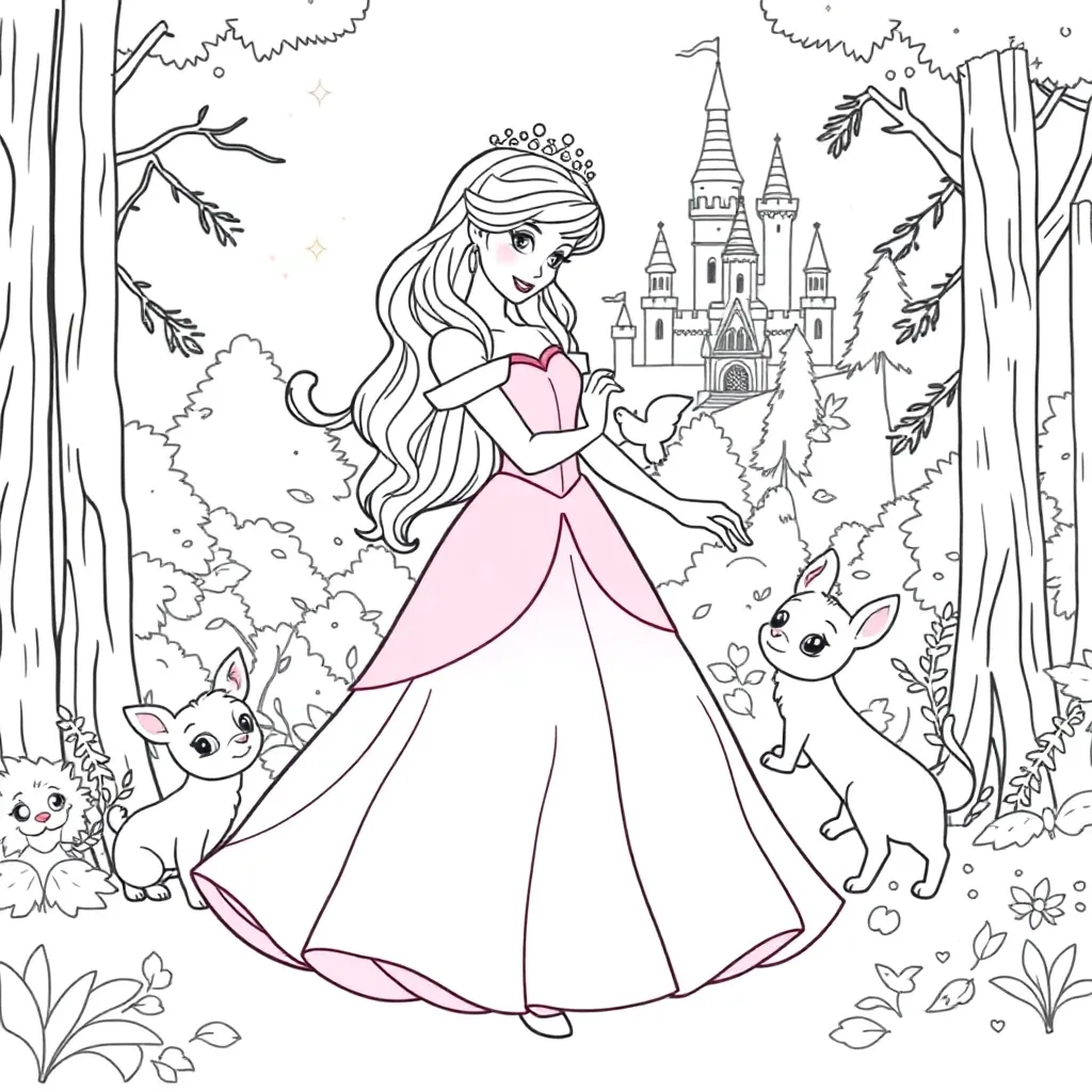 Aurora coloring page for children