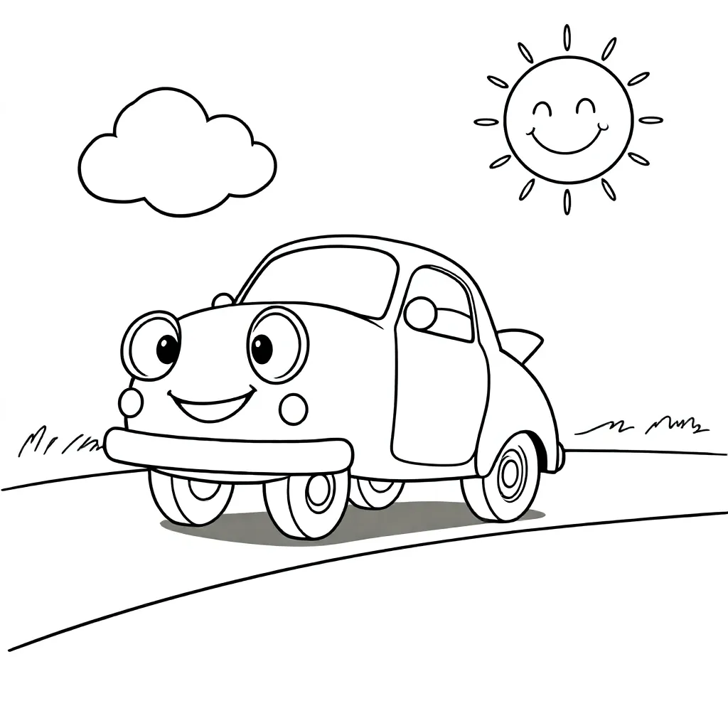 Auto coloring page for children