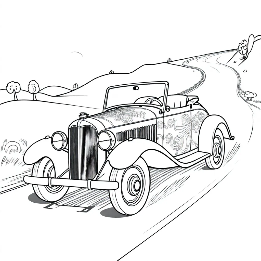 Auto coloring page for children