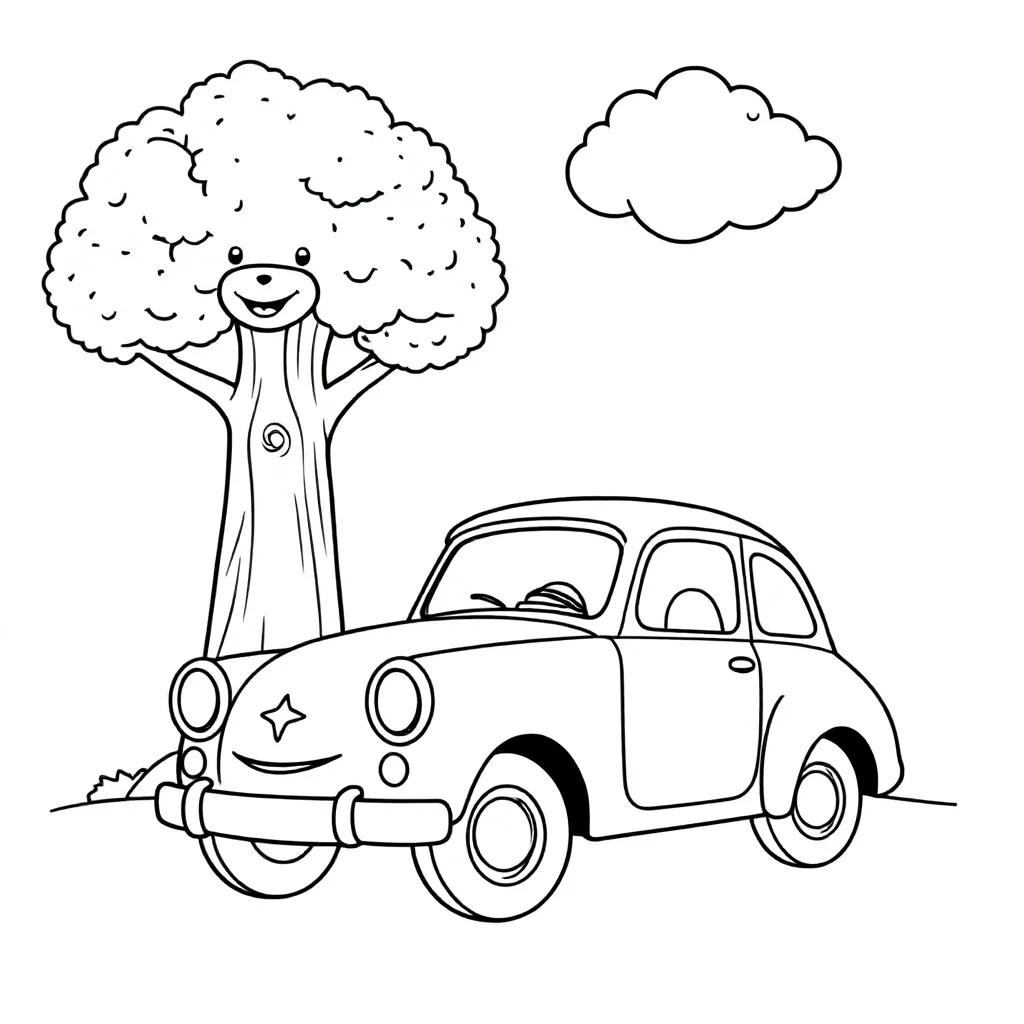 Auto coloring page for children
