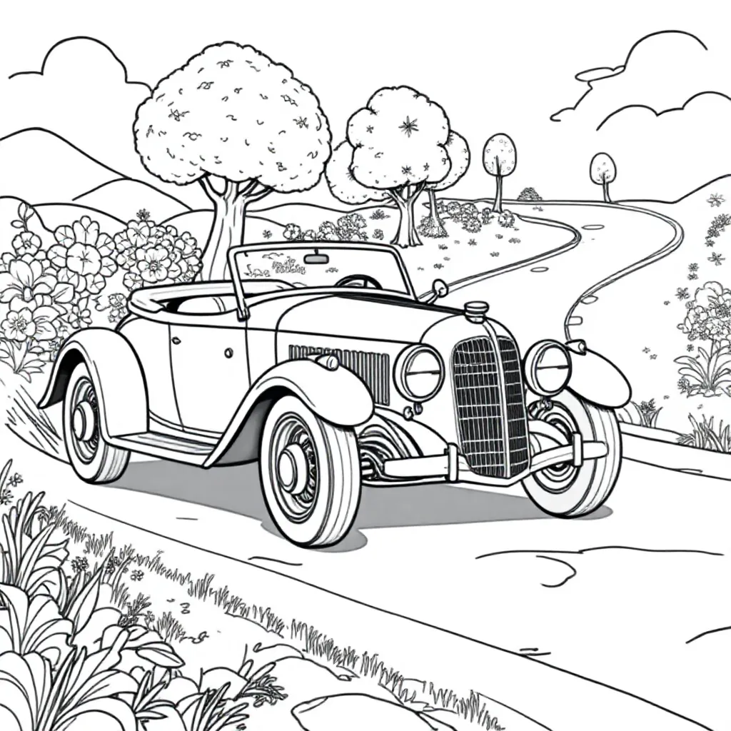 Auto coloring page for children