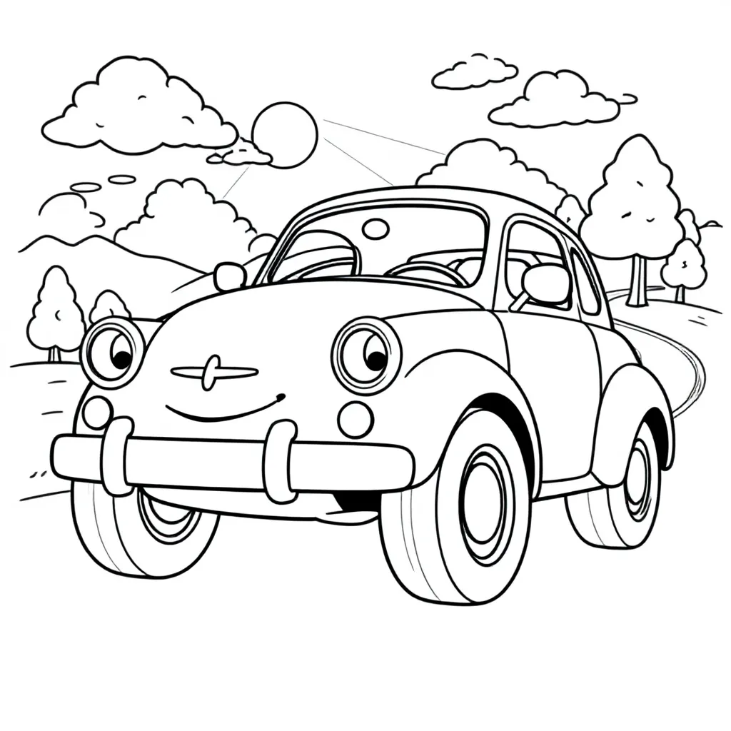 Feuille de coloriage Auto gratuite pour enfants