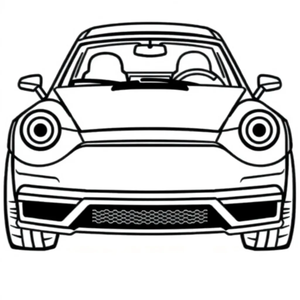 Auto Raceauto Kindervoertuig Sportief Tekenen coloring page for children