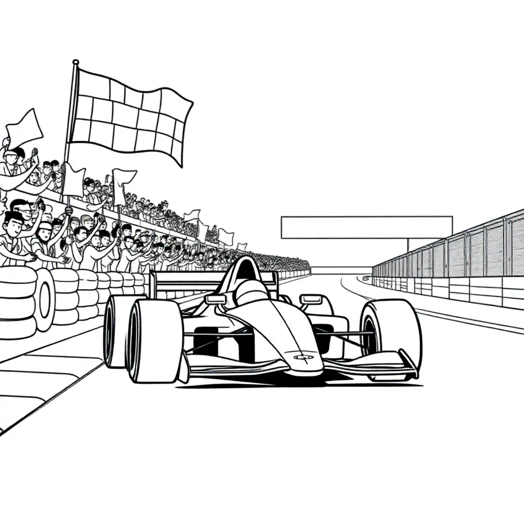 Auto Raceauto Snelheid Sport Racen coloring page for children