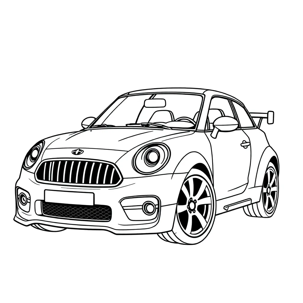 Auto Voertuig Sportief Tekenen Creatief coloring page for children