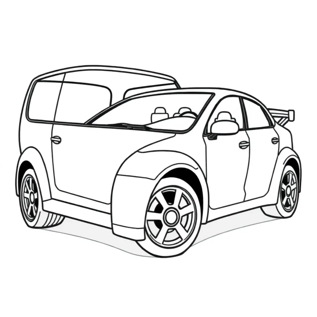 Auto Voertuig Transport Klassiek Sportief coloring page for children
