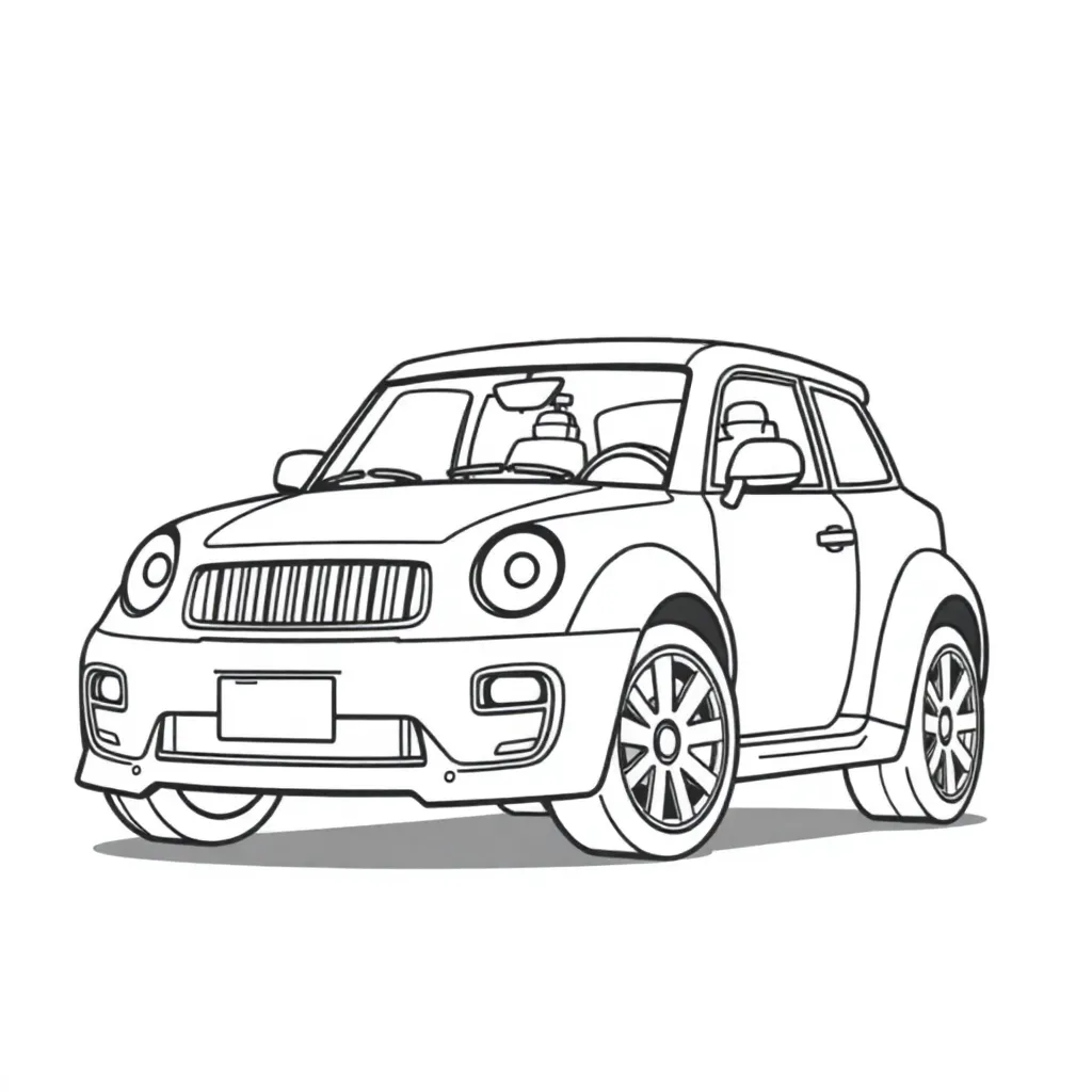Auto Voertuig Transport Klassiek Sportief coloring page for children