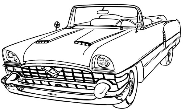 Autos Chevy Cabrio coloring page for children