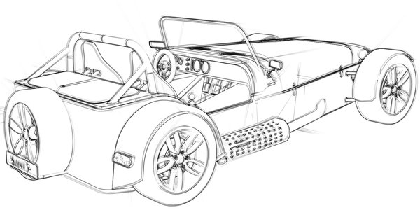 Autos Donkervoort coloring page for children