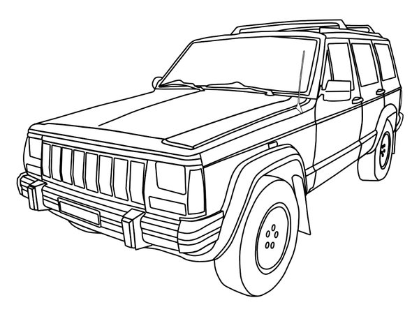 Autos Jeep Cherokee coloring page for children