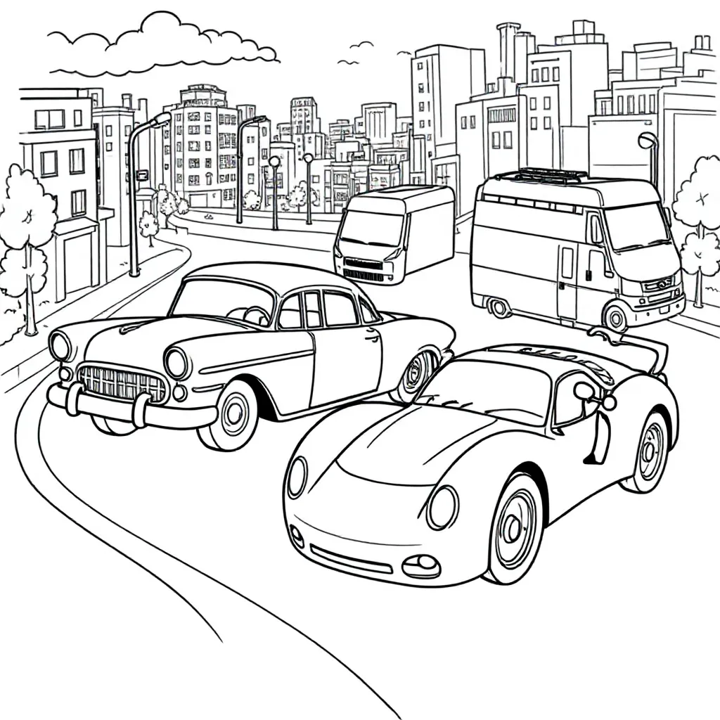 auto's coloring page for children