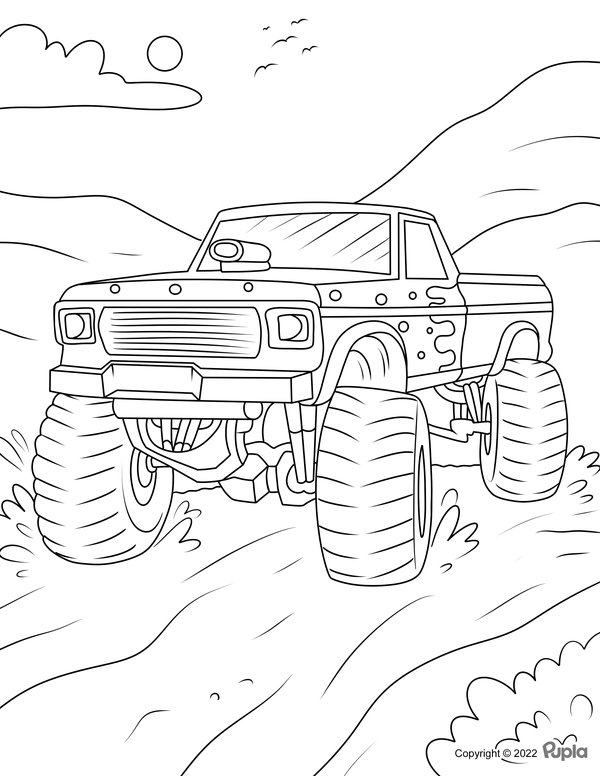 Auto's Monster Truck coloring page for children
