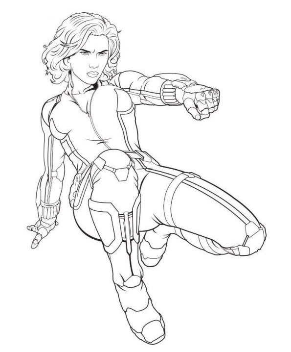 Avengers Black Widow En Colere coloring page for children