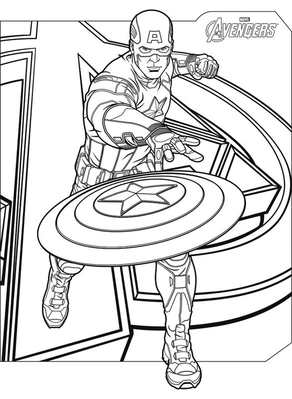 Avengers Capitan America coloring page for children