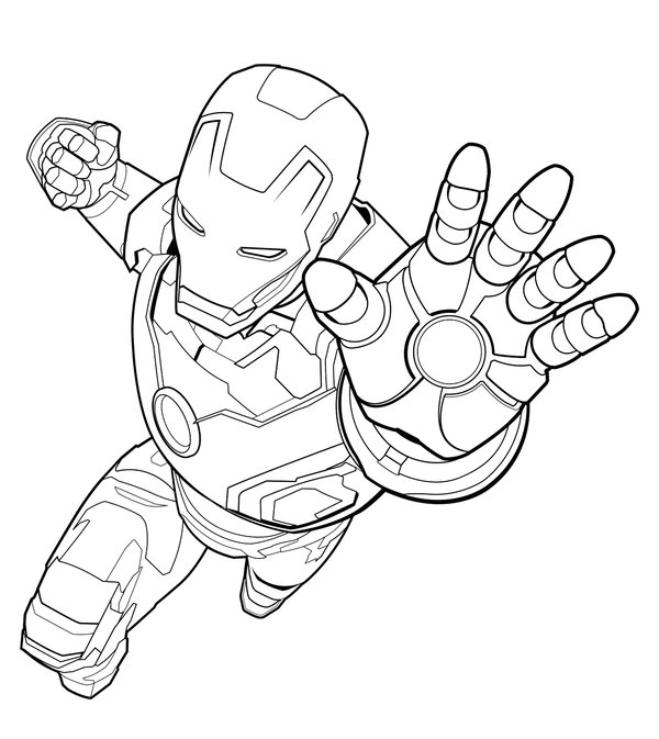 Avengers Iron Man Fliegen coloring page for children