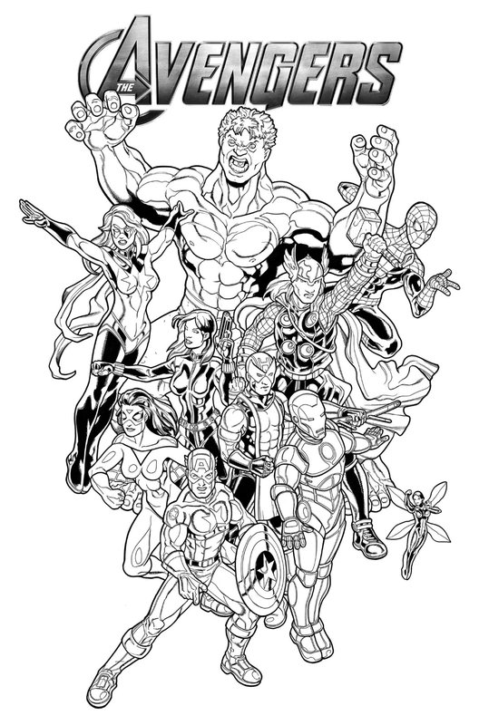 Avengers Samen coloring page for children