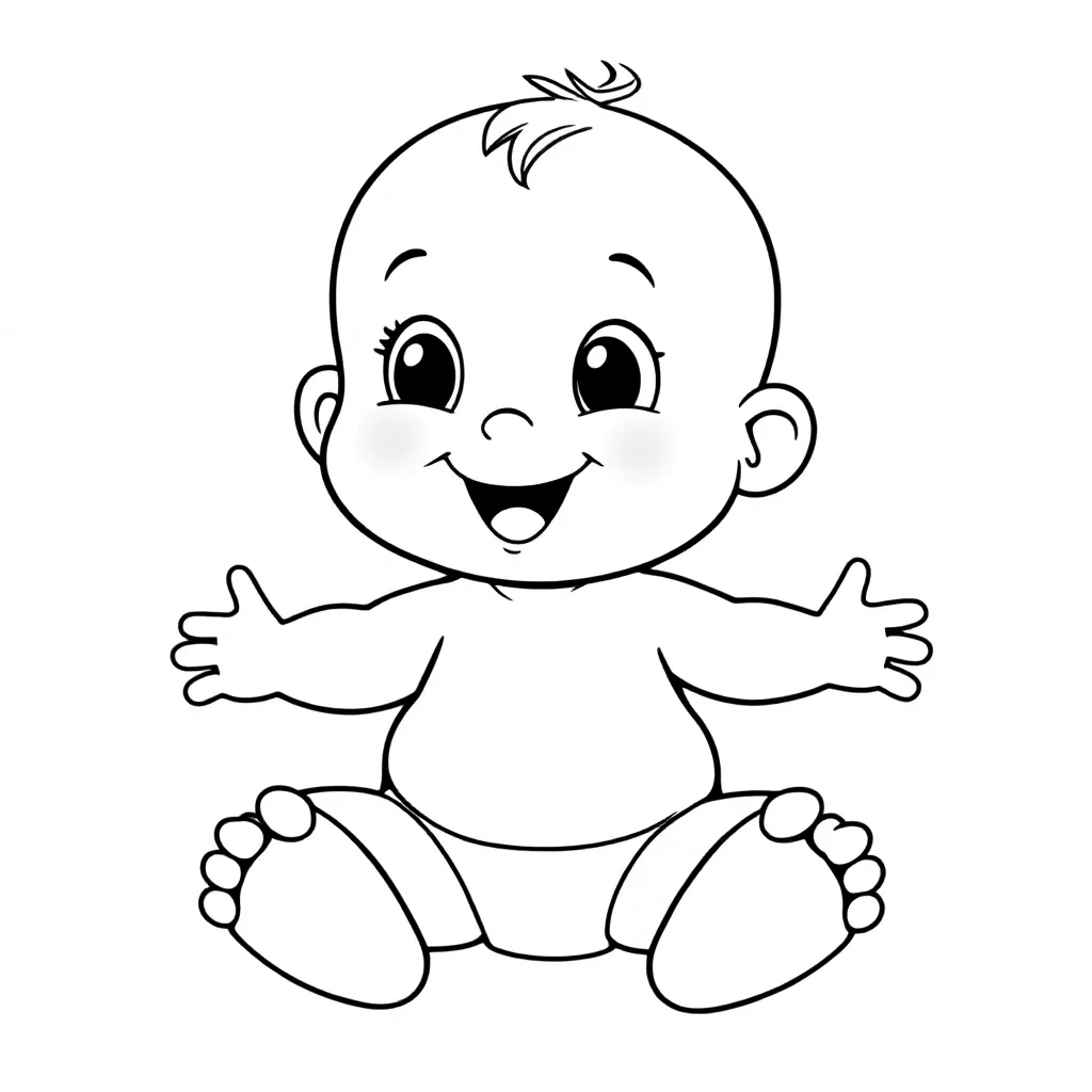Baby coloring page for children