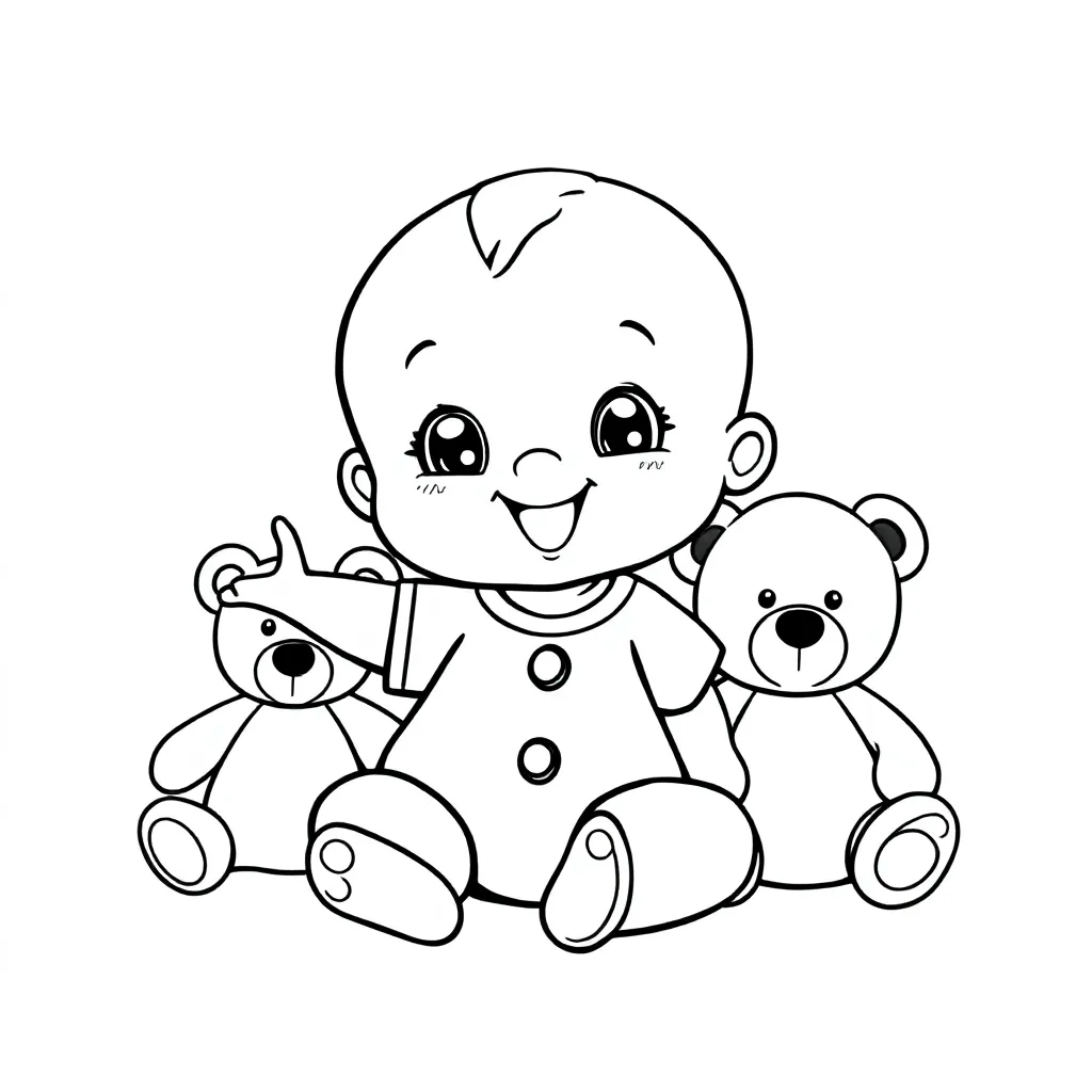 Baby coloring page for children