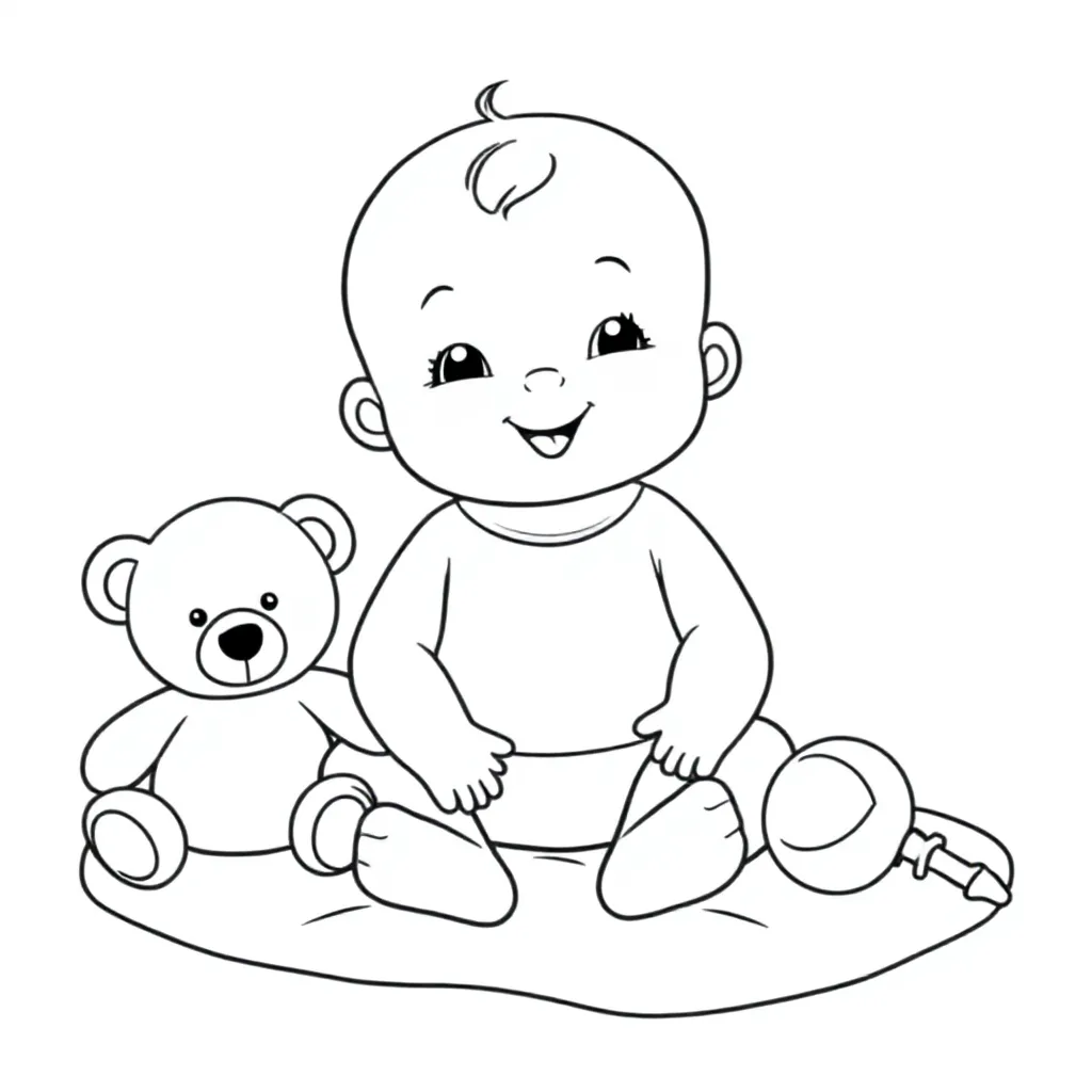 Baby coloring page for children