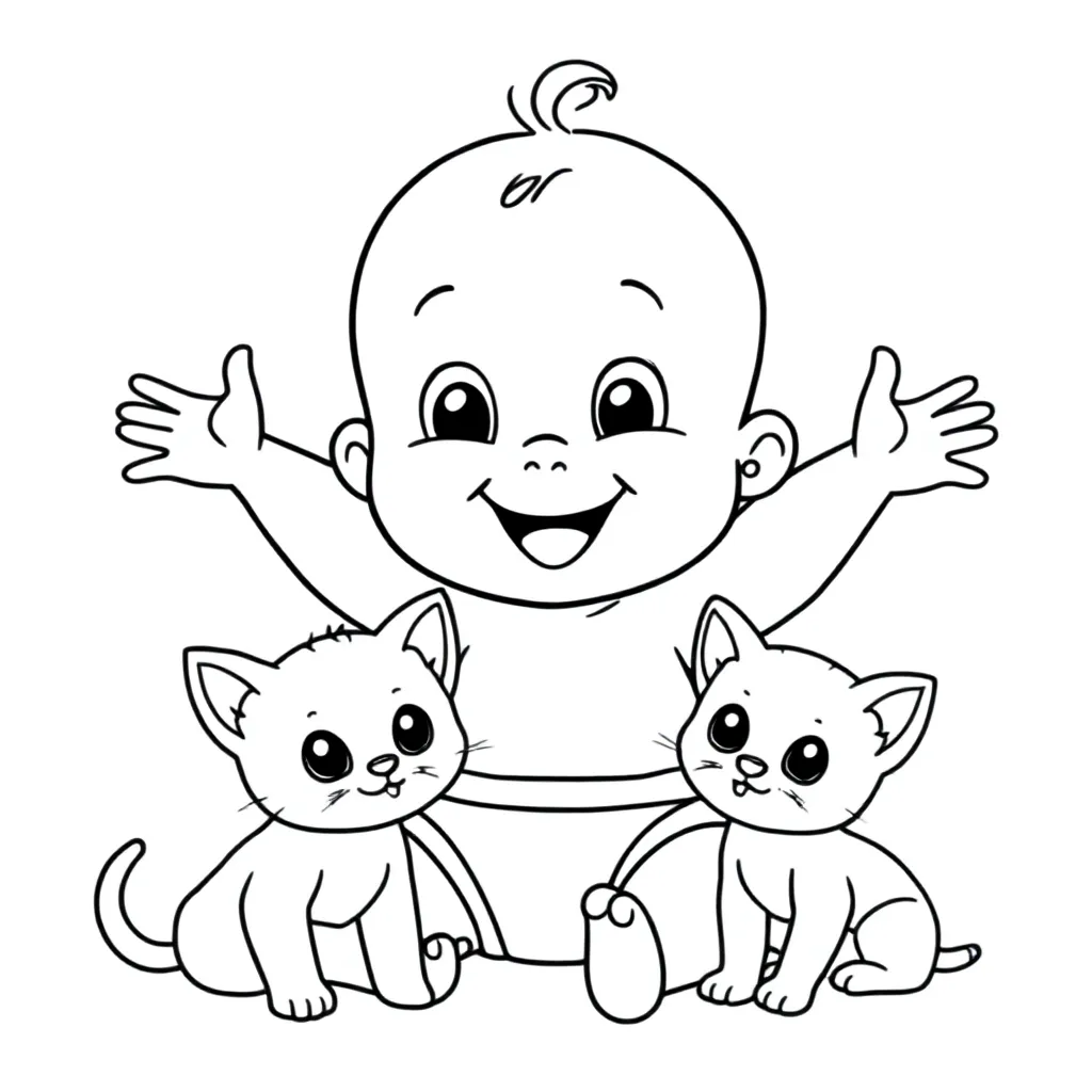 Baby Met Vriendinnetje coloring page for children