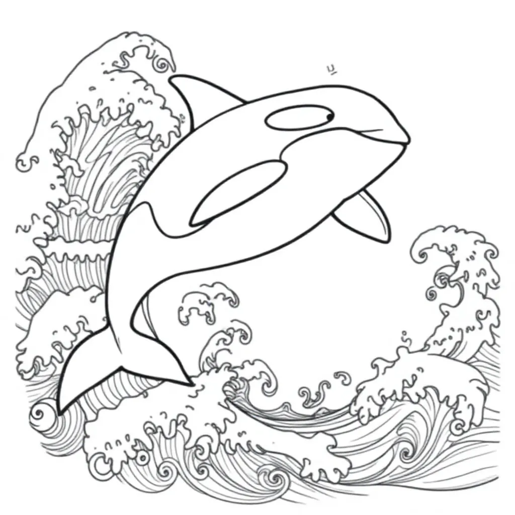 Baby Orca coloring page for children