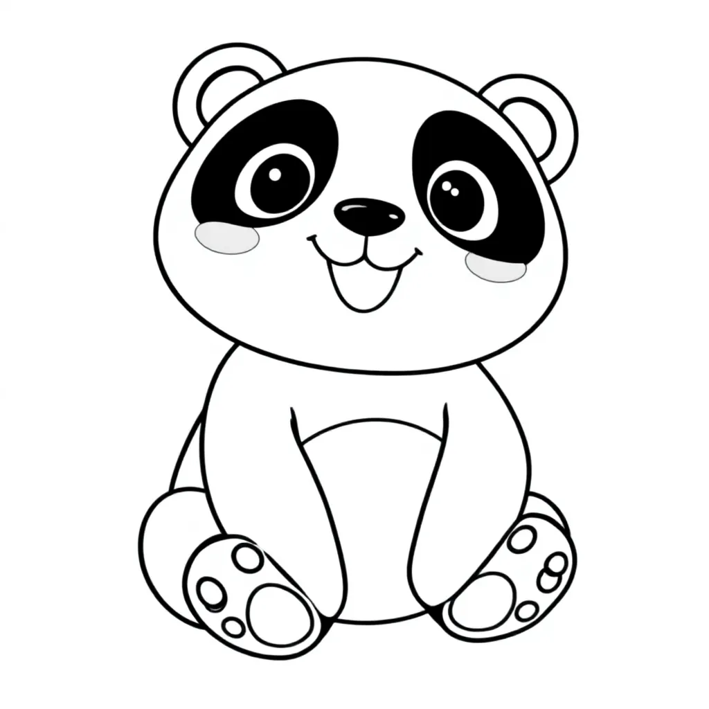 Baby Panda coloring page for children