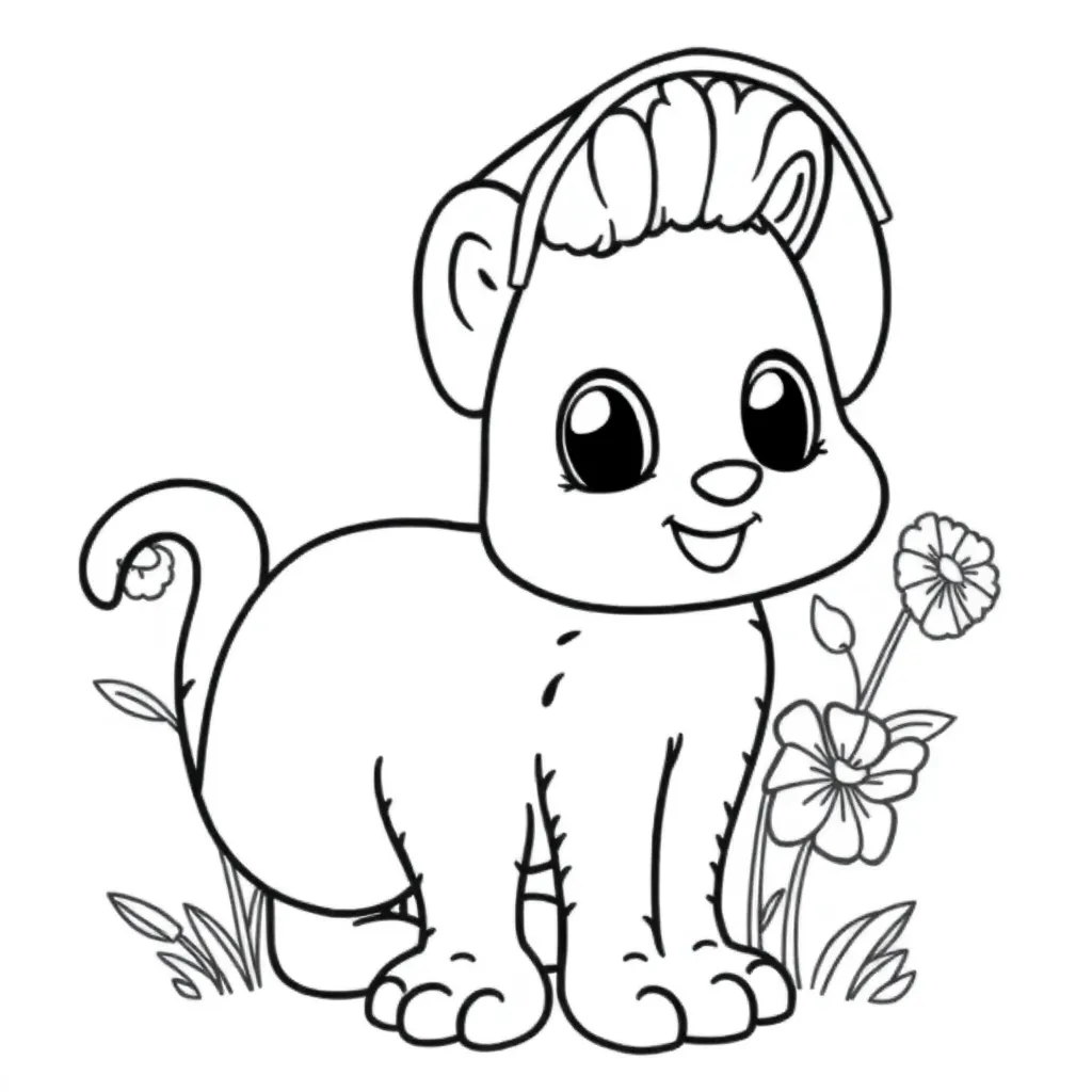 Baby Schattig Knuffel Pasgeboren Tekenfilm coloring page for children