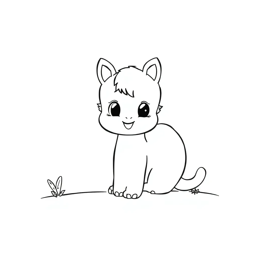 Baby Schattig Knuffel Vrolijk Pasgeboren coloring page for children