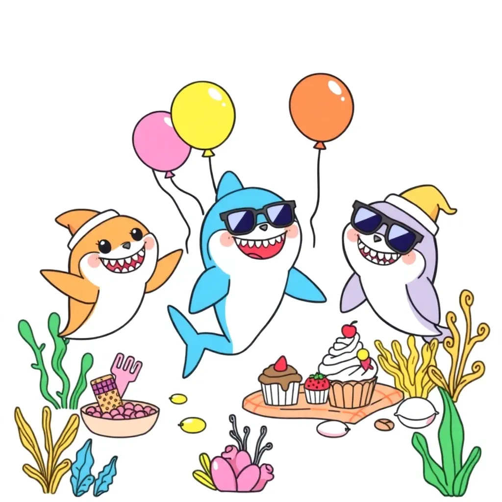 Plantilla de Coloreado Gratis de Baby Shark Plantilla de Coloreado para Niños