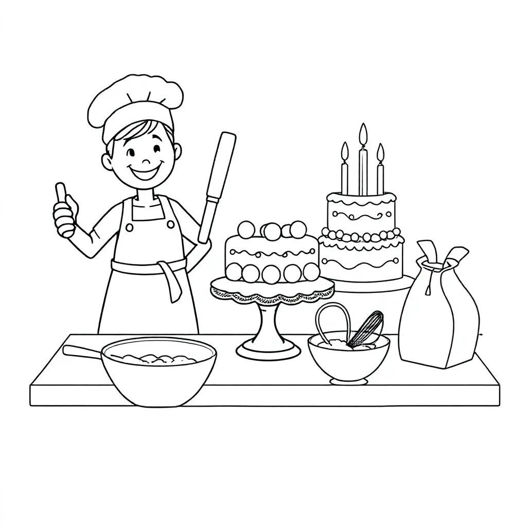 bakkersfeest placemats coloring page for children