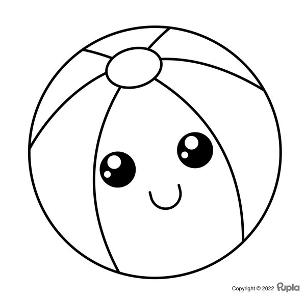 Ballon De Plage Facile Et Mignon coloring page for children