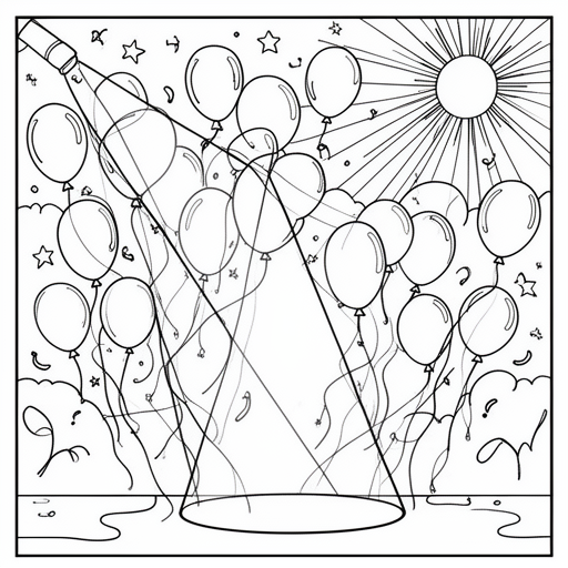 ballonnen , zon, spotlight.