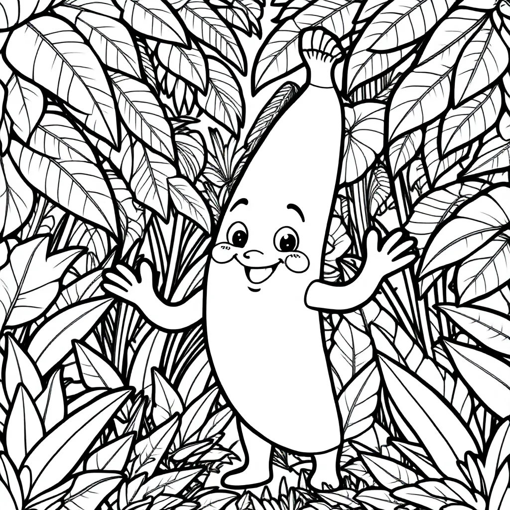 Banaan coloring page for children