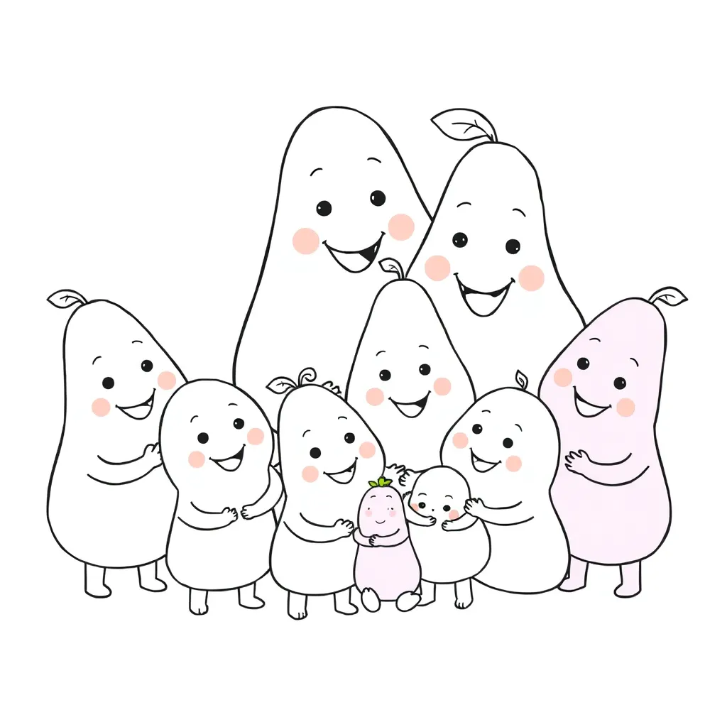 Barbapapa Familie Roze Cartoon Knuffelbaar coloring page for children