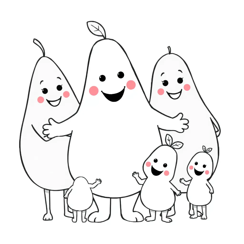 Barbapapa Familie Roze Cartoon Knuffelbaar coloring page for children
