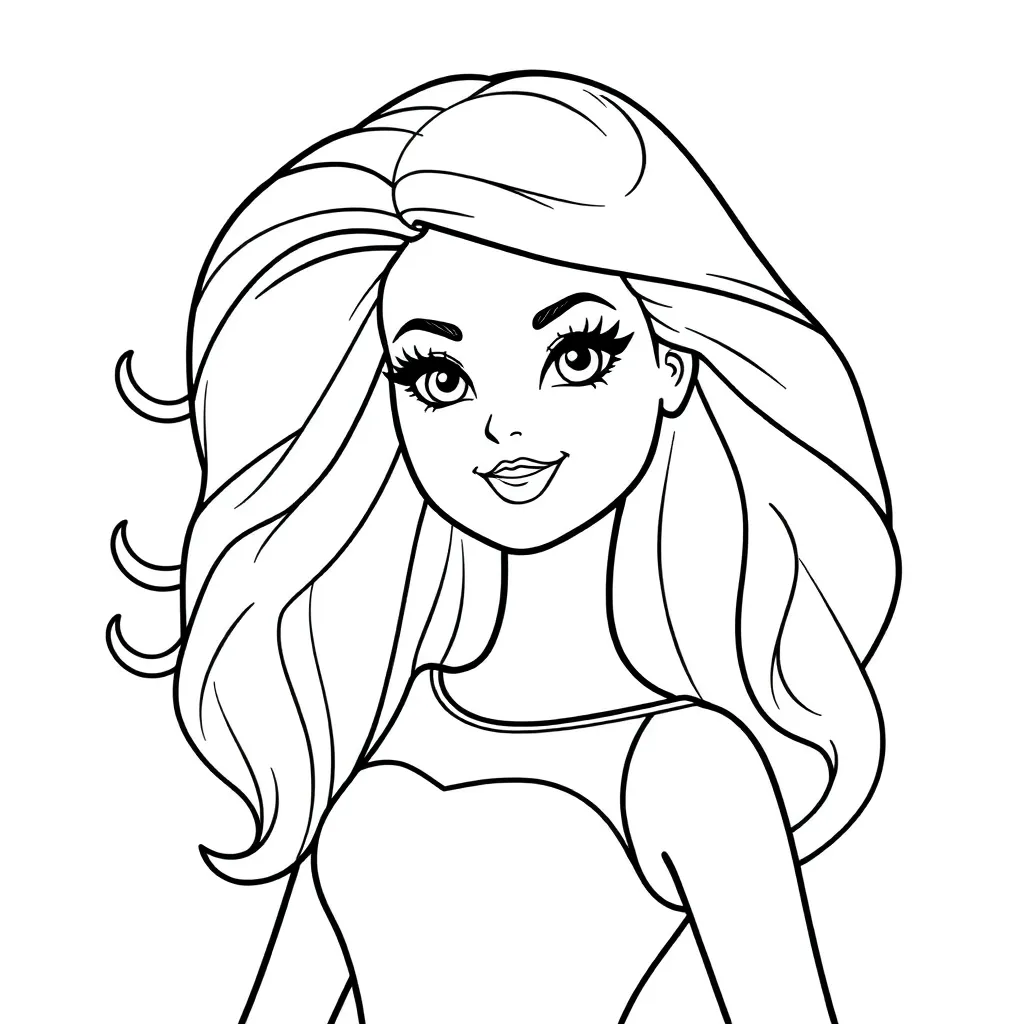 Barbie Mode Prinses Creatief Kindertekening coloring page for children