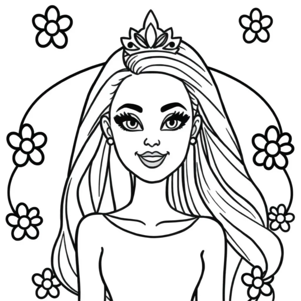 Barbie Pop Prinses Creatief Kleurrijk coloring page for children