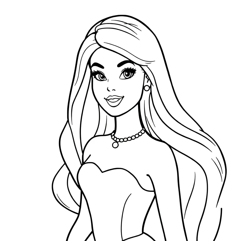 Barbie Pop Prinses Creatief Tekenen coloring page for children