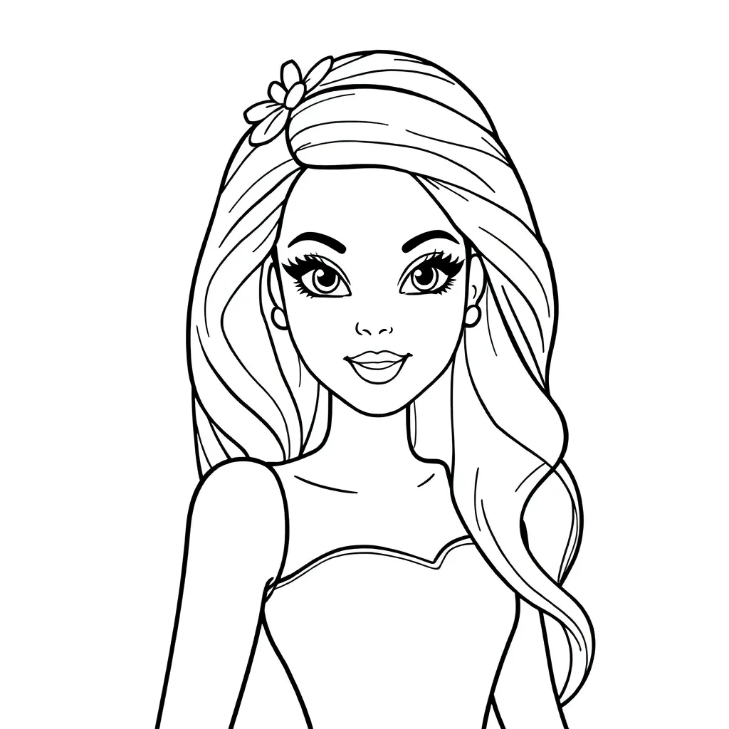 Barbie Prinses Creatief Kleurrijk Kindvriendelijk coloring page for children