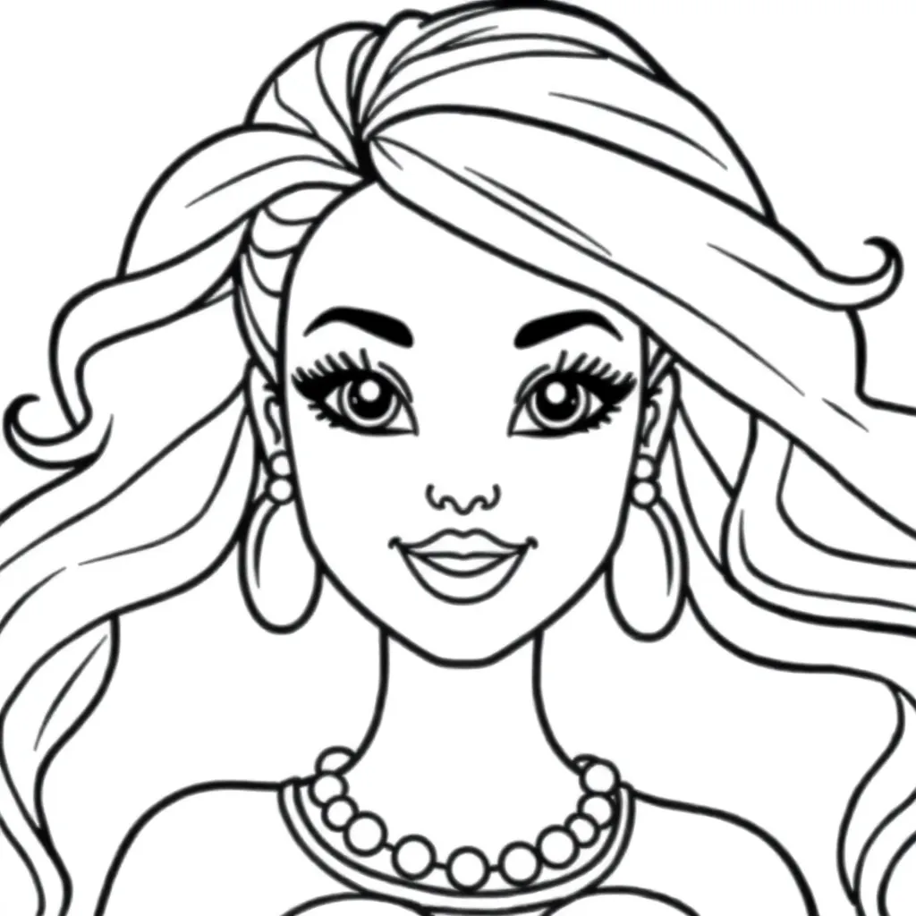 Barbie Prinses Creatief Kleurrijk Speels coloring page for children