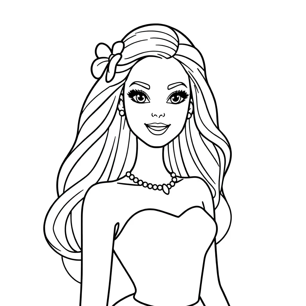 Barbie Prinses Mode Creatief Kindertekening coloring page for children