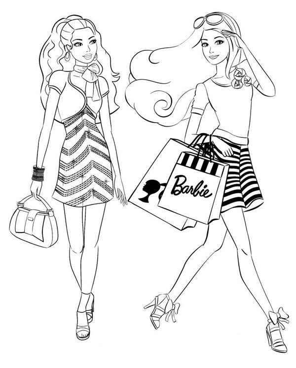 Barbie Shopping coloring page for children