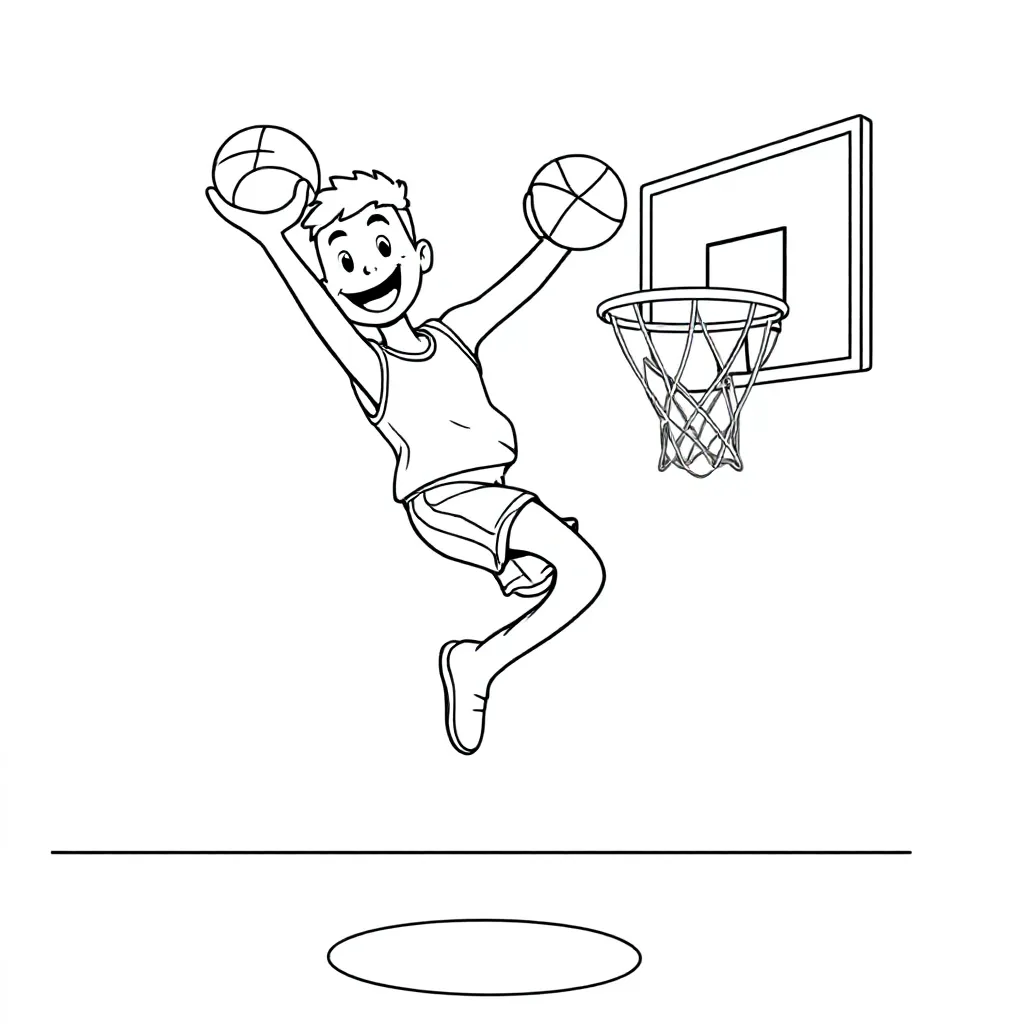 Basketball coloring page for children