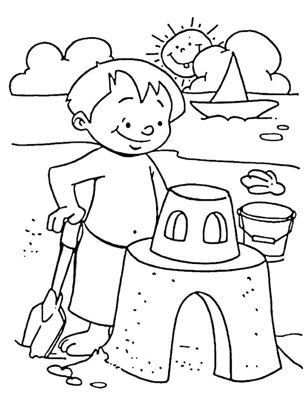 Beach Boy Baut Sandburg coloring page for children